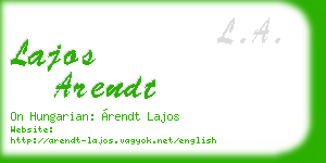 lajos arendt business card
